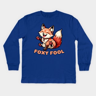 April fool fox Kids Long Sleeve T-Shirt